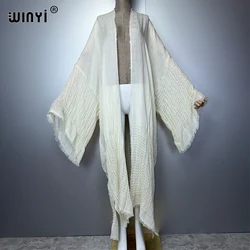 WINYI High Quality Comfortable Women Soft Cardigan Loose Dress Party Boho Maxi Beach Holiday Swimming Cover Ups Africa Kimono
