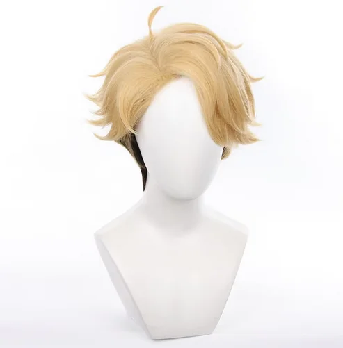 Arashi Narukami Cosplay Wig Short Golden Brown Heat Resistant Synthetic Hair Anime Cosplay Wigs + Wig Cap