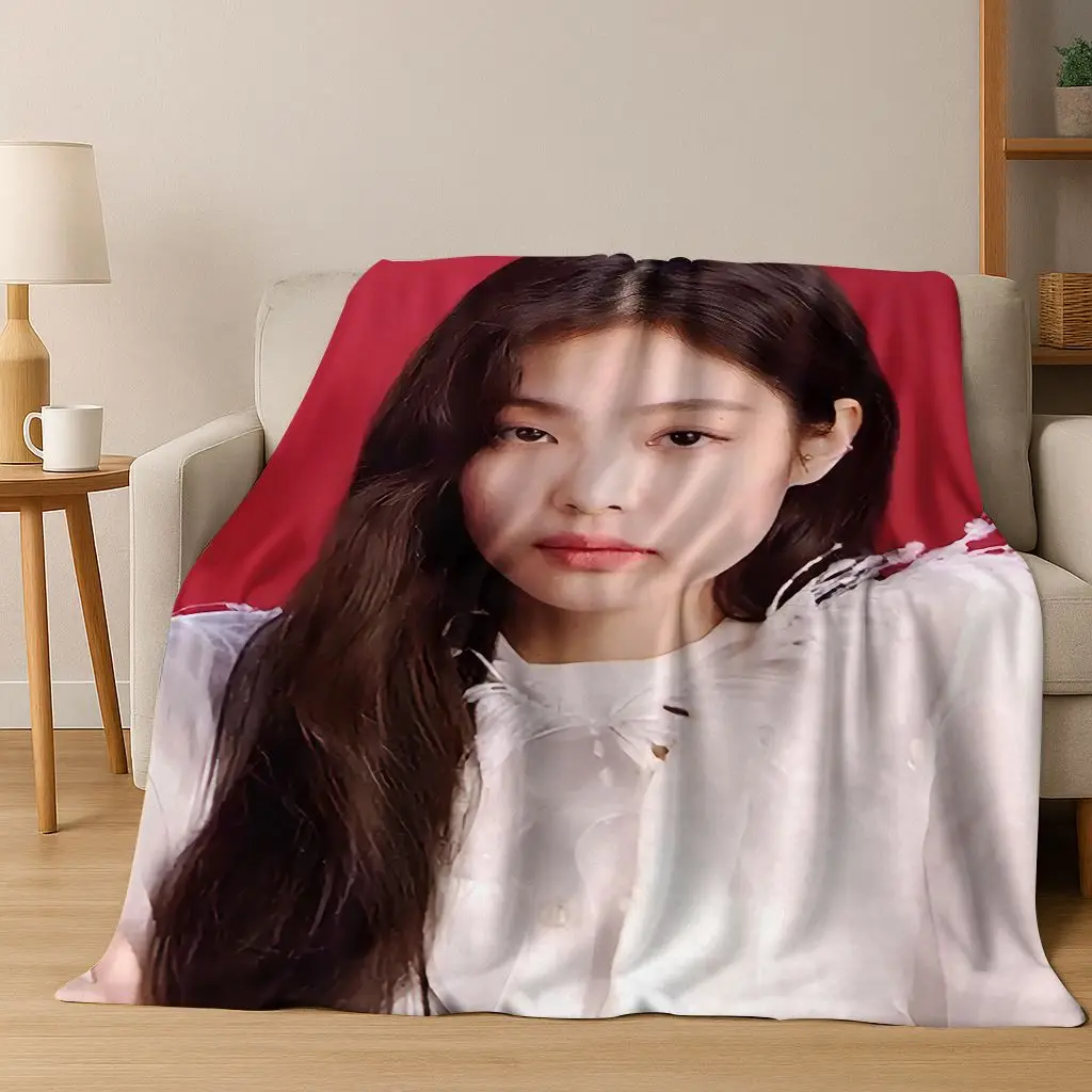 ثلاثية الأبعاد جيني كيم Kpop B-أسود الوردي المغني ستار الفانيلا بطانية لينة رمي بطانية للسرير غرفة نوم غرفة المعيشة السفر نزهة هدية #5