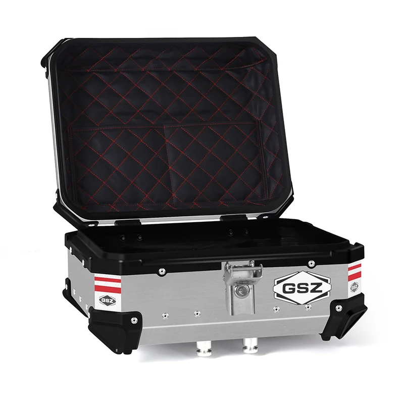 45L Top Tail Motorcycle Rear Luggage Storage Tool Helmet Box Case Lock Trunk Waterproof Aluminum Universal