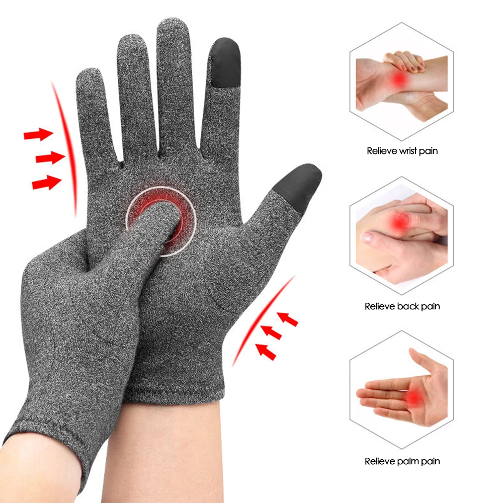 Arthritis Compression Gloves Touch Screen Full Finger Therapy Gloves Wrist Support Carpal Tunnel Pain Relief Brace Sports Gloves