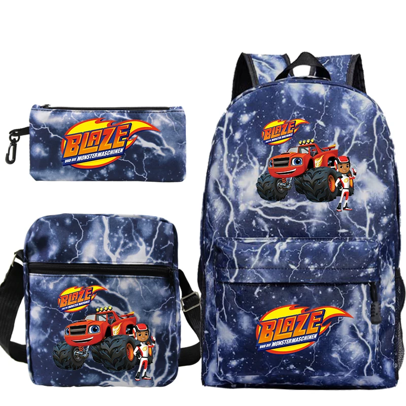 Nylon Backpack With Blaze and the Monster Machines School Bag for Boys Girls Primary Student Schoolbag Shoulder Bag Pencil Case