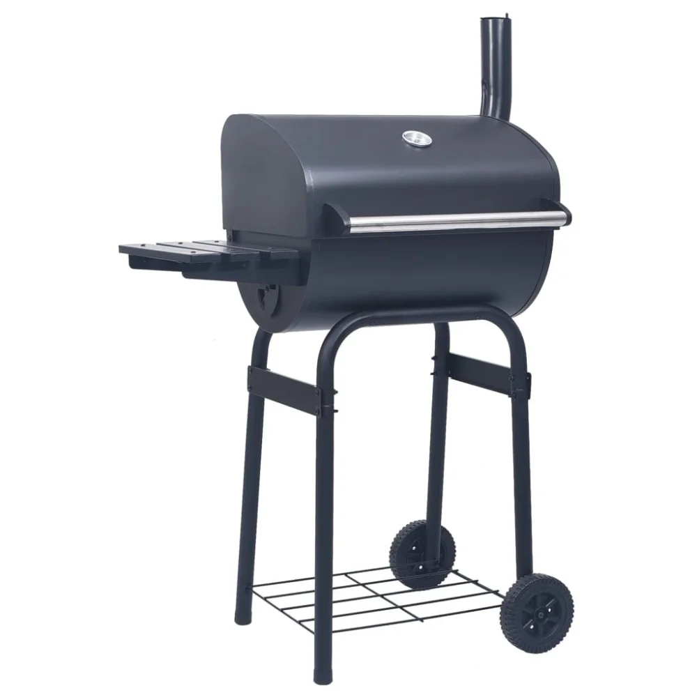 

31.5-inch bottom rack charcoal barbecue grill with bottom rack, covered handle, and two plastic wheel barbecue grill