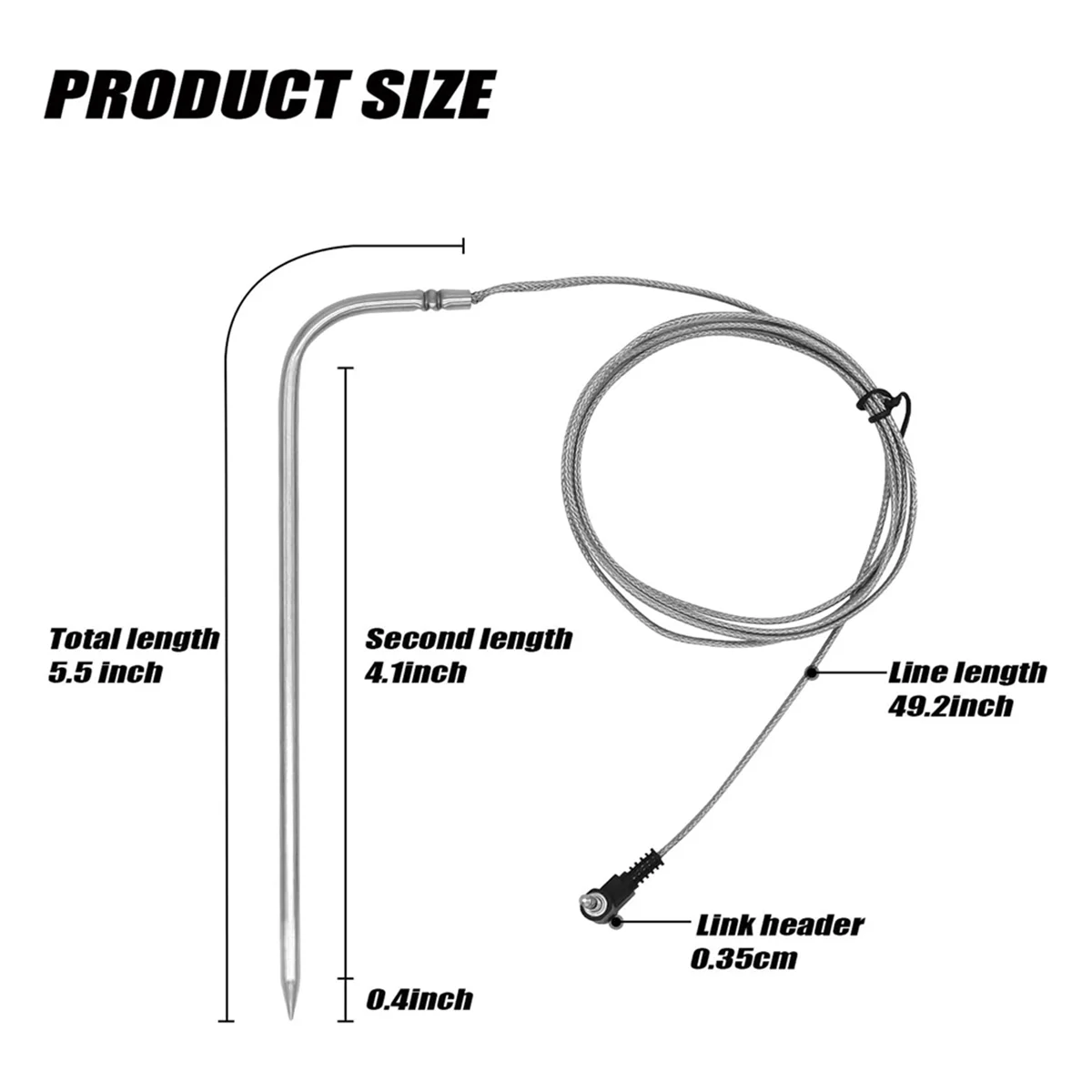 مسبار اللحوم البديل A72P لفتاة الحبيبات، مسبار اللحوم من الفولاذ المقاوم للصدأ مع ملحقات مشبك المسبار #4