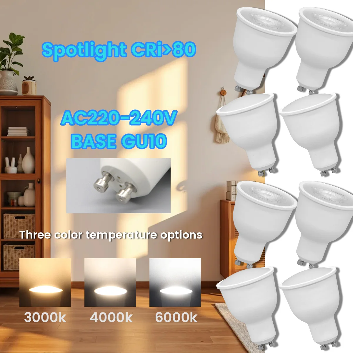 

Светодиодный прожектор GU10 12 Вт 1080LM 220 В с высоким люменом 3000K 4000K 6000K gu10 светодиодная лампа для украшения дома Замена