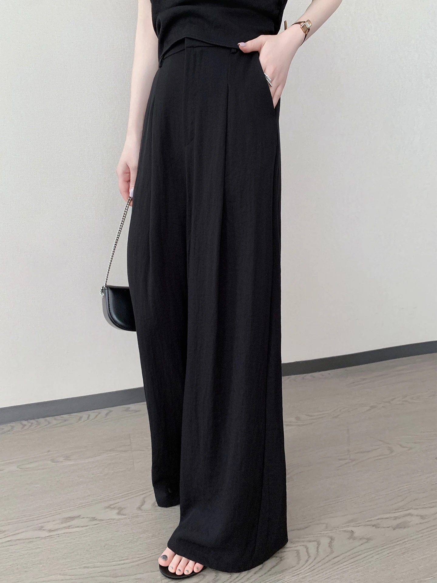 

Bla High Waist Wide Leg Suit Pants Women's Loose Fitting Slimming Commute Faionable Long Trousers Autumn 2026 New Arrival