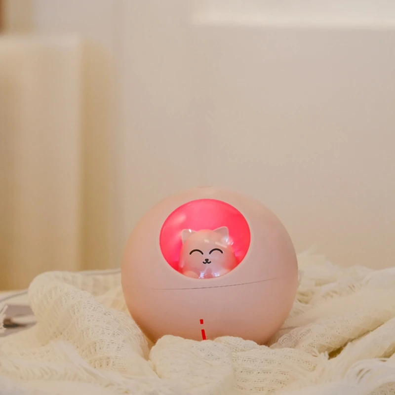 Lovely Pet Air Humidifier 220Ml Planet Cat Ultrasonic Cool Mist Aroma Air Oil Diffuser Romantic Color LED Lamp