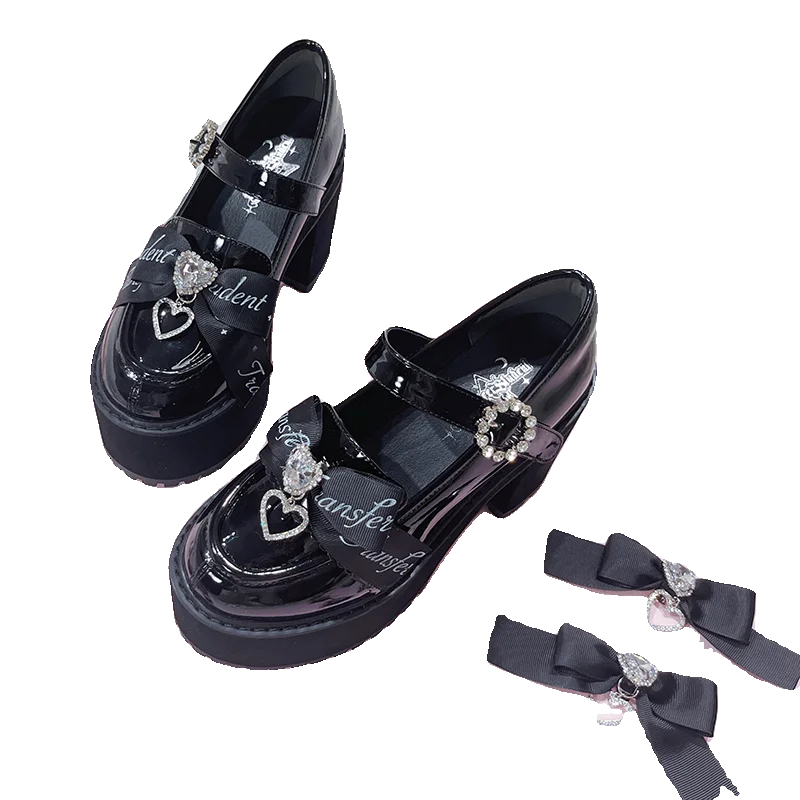 Love Story Lolita Origineel Meisje Dikke Zool Pittige Meisje Schoenen Japanse Y 2K Matcake Schoenen Dames Retro Pu Enkele Schoenen