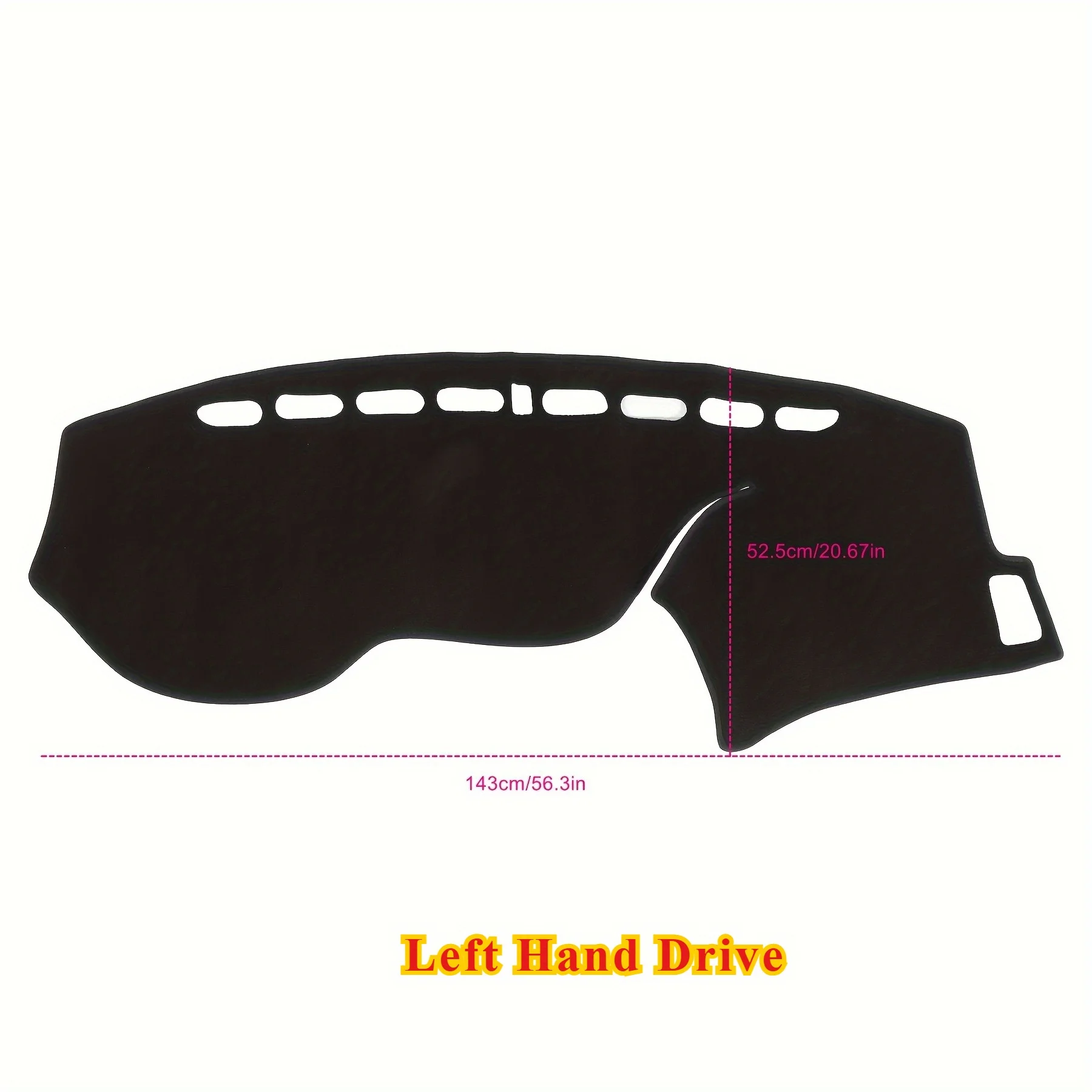 Anti-Slip Dashboard Cover Mat for Honda Accord 2014-2017, Left Hand Drive, Durable Polyester