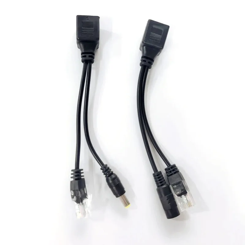 أسود POE كابل الطاقة السلبية عبر إيثرنت كابل محول RJ45 حاقن وحدة امدادات الطاقة 12-48 فولت الفاصل عدة لكاميرا IP #5