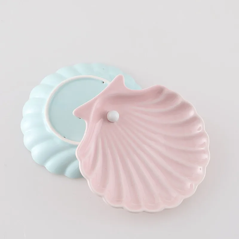 Nordic Shell Shape Soap Dish Ceramics Bathroom Organizer Shelves Soap Packaging Boxes Kitchen Accessories Soap Holders