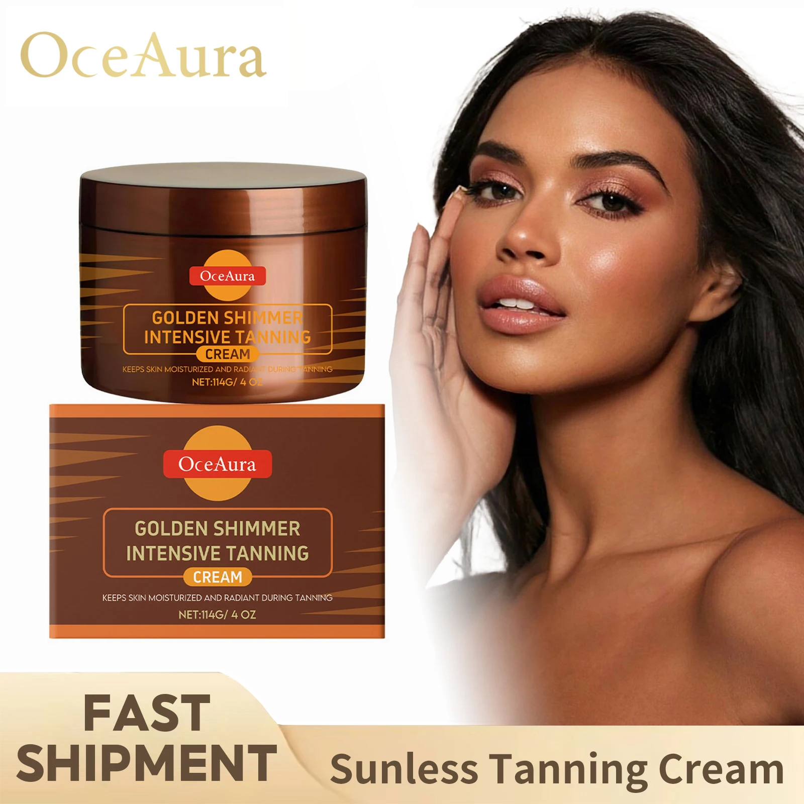 Gel Acelerador de Bronceado de 114g, Bronceador Autobronceador Duradero para Cuerpo y Rostro, Crema Nutritiva para Aumentar el Bronceado