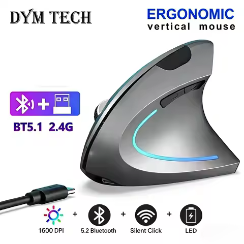 Vertical Ergonomic Gaming Mouse Wireless Rechargeable Gamer Mause Kit Optical 2.4G Mouse Computer PC Laptop Desktop USB Mice