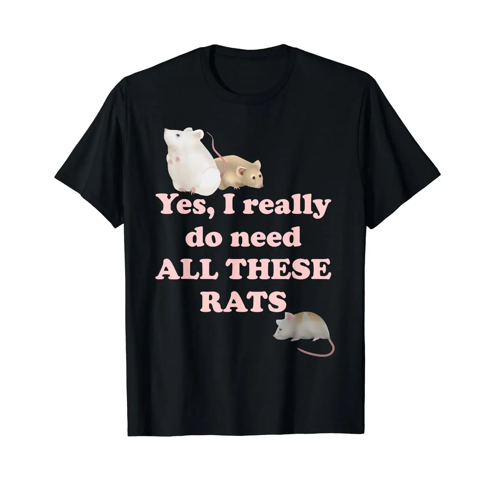 T-shirt « Yes I Need All These Rats » pour les amoureux des souris, style vintage délavé, mode homme, vêtements de créateur doux et confortables, unisexe