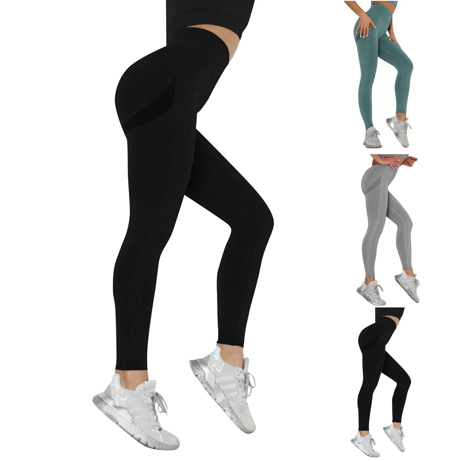 Seamless Leggings Womens Butt' Lift Curves Workout Tights Yoga Pants Gym Outfits Fitness Clothing Sports Pants Solid Color