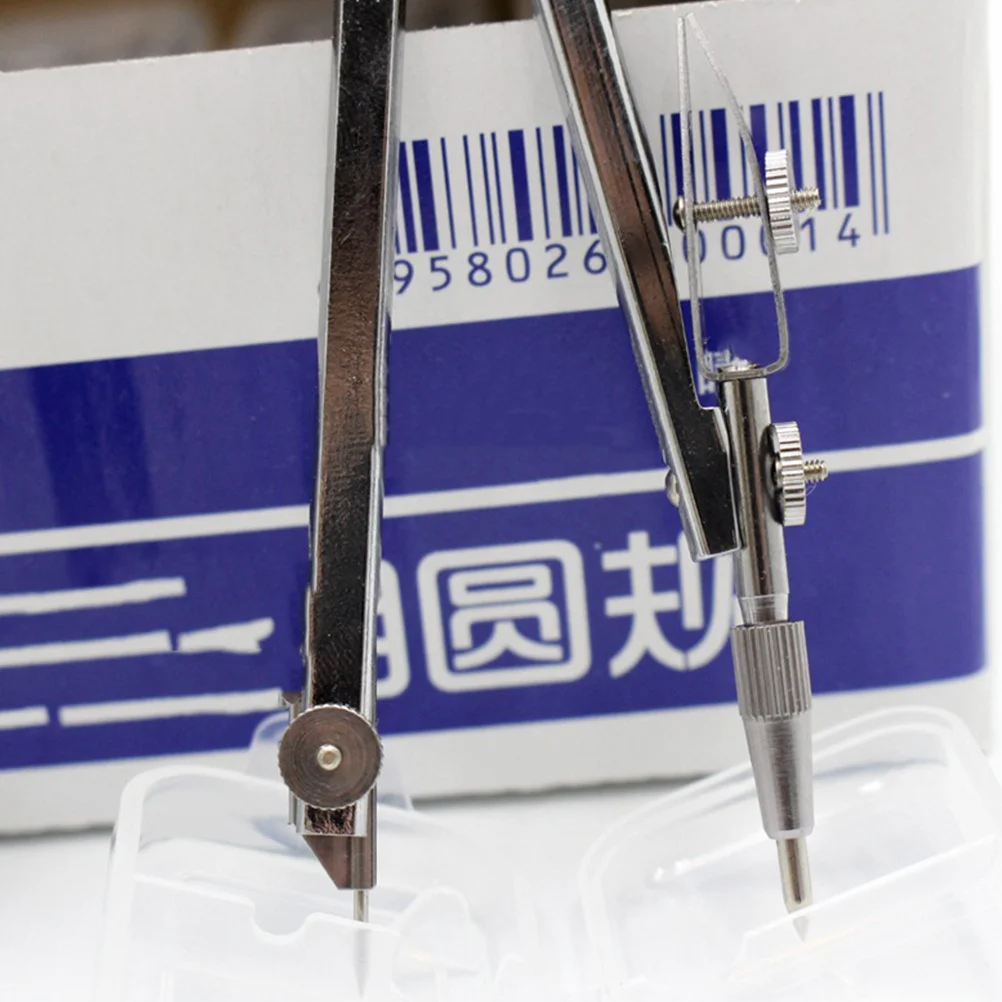 

2Pcs Compass Drawing Tools for Students School Supplies Math Art Design Drafting Portable Stationery with Refill Strong Rust