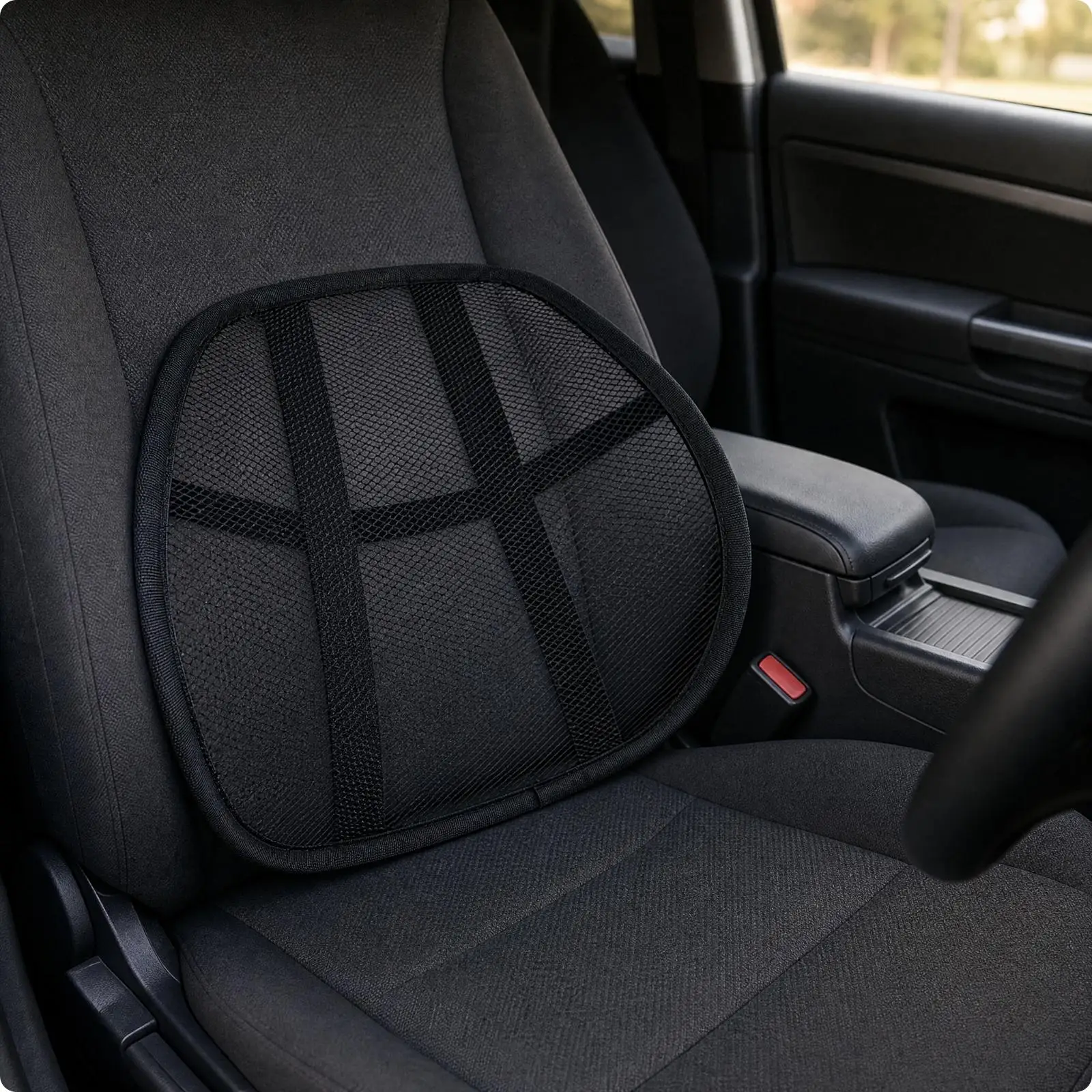 Ventilated Mesh Backrest Cushion for Office Chair Car Seat Support Pillow with Reinforced Border