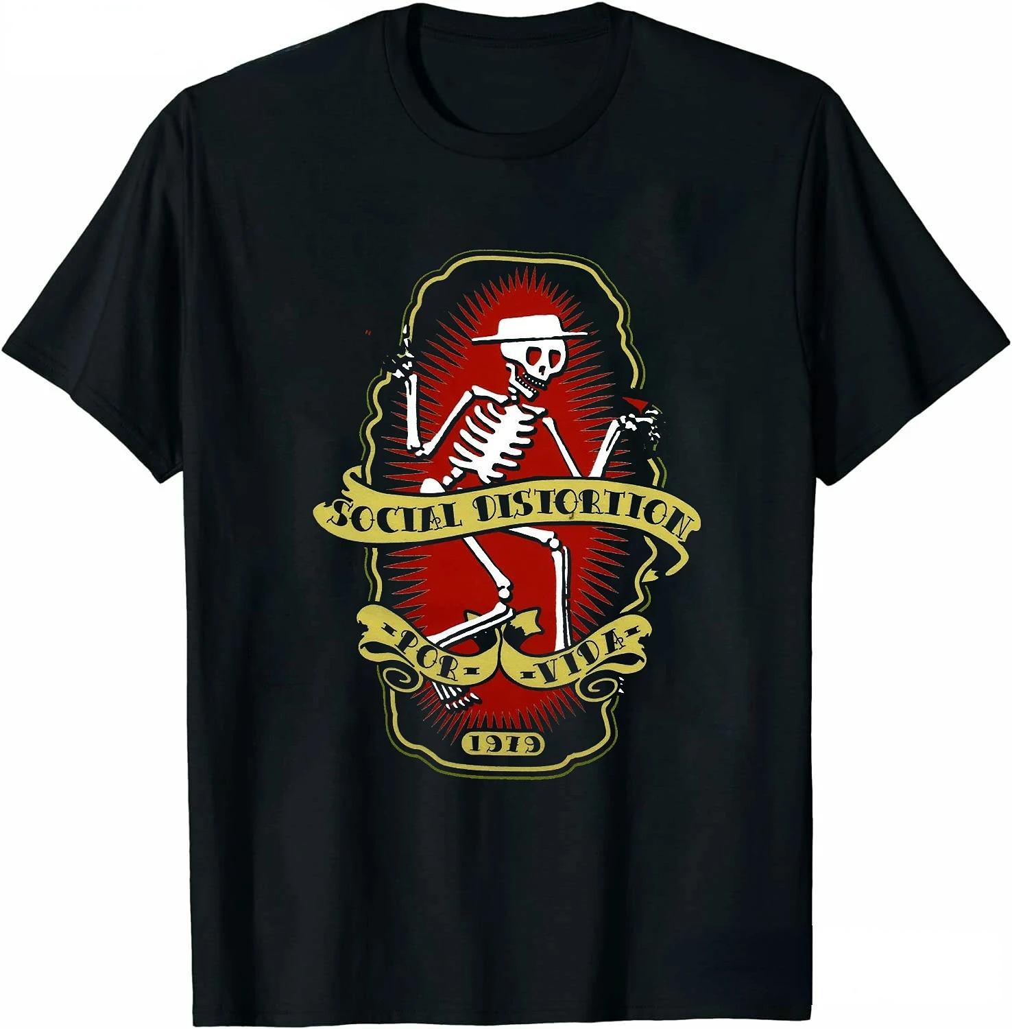 Men Clothing Social Distortion Winged Wheel T-Shirt Ball and Chain Mens Tshirt Street Hip Hop Style Tees Loose T Shirt