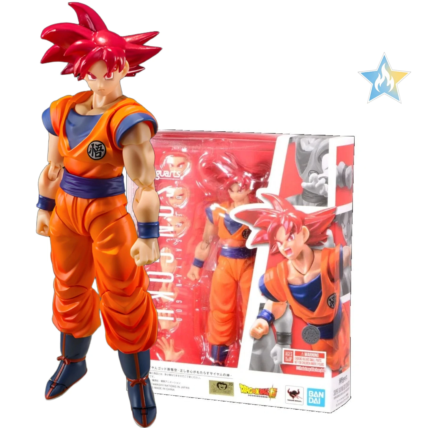 

Японская версия Bandai SHF Dragon Ball Z Super Saiyan God Red Hair Son Goku - Фигурка «Сердце справедливости»