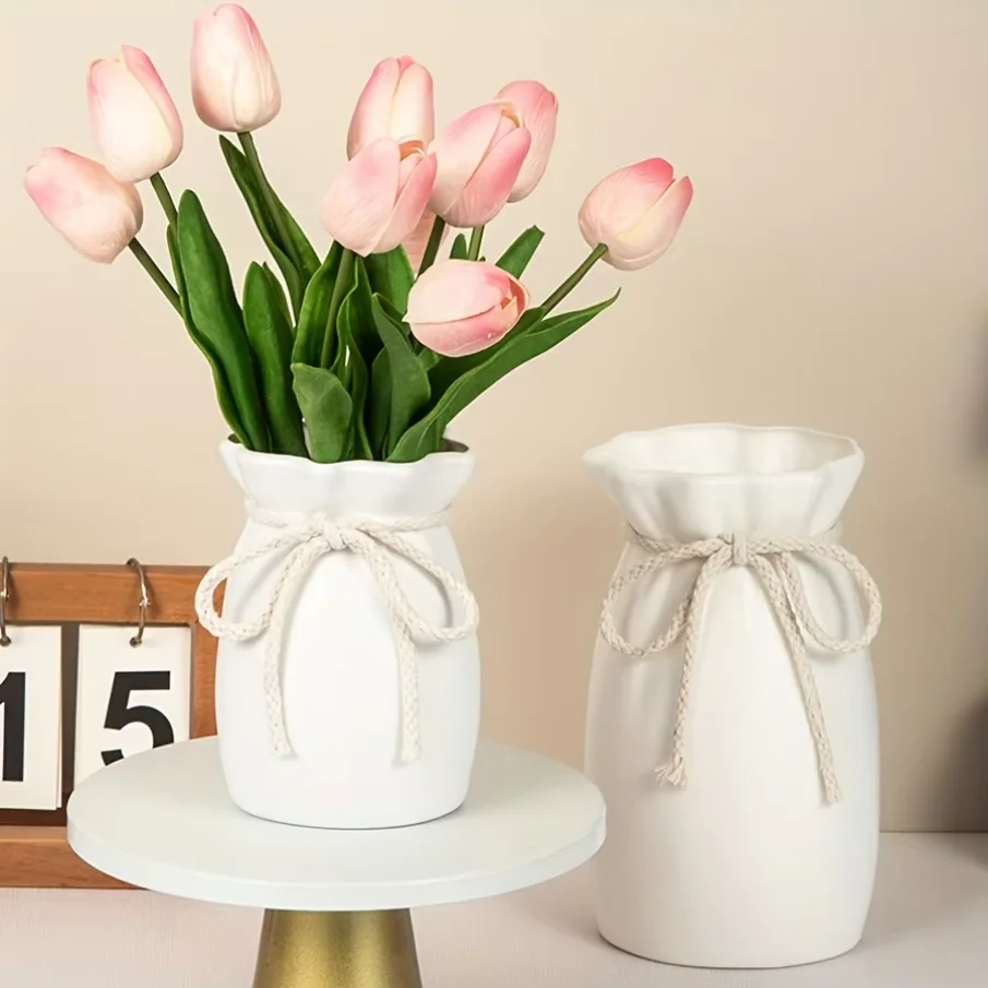 Plastikvase im Bohemian-Stil, Europäische Dekovase für Hochzeit, Esstisch, Wohnzimmer, Büro und Schlafzimmer