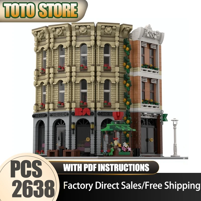 

Городской вид на улицу Moc, строительные блоки, сумки и магазин одежды, модель, технология, кирпич, сделай сам, сборка, строительная игрушка, праздничные подарки