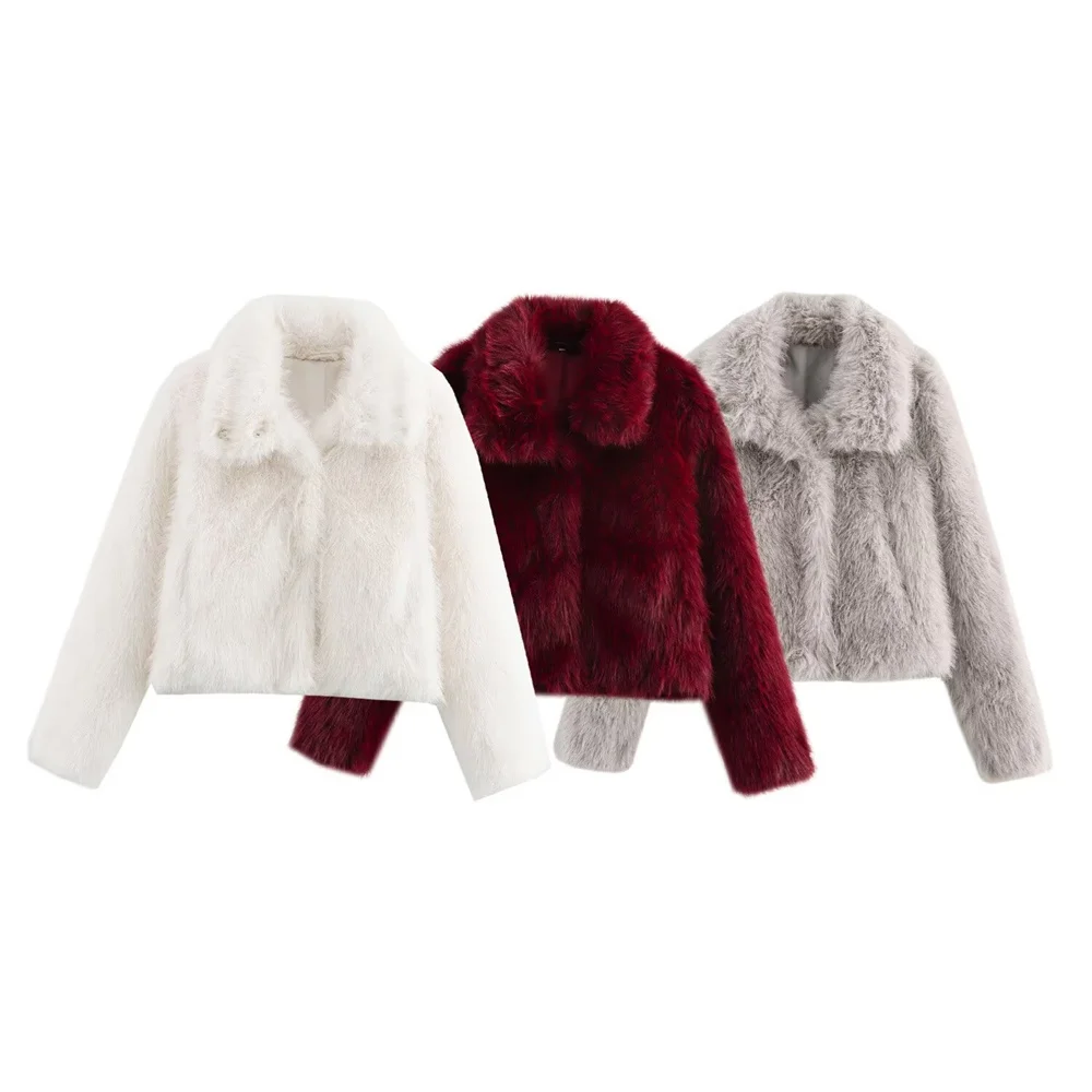 

UNIZERA Women's Solid Color Collar Short Coat Button Pocket Decoration Autumn/Winter New Product Women's Wear