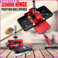 35MM Aluminum Alloy Hinge Boring Hole Drill Guide Hinge Jig with Clamp For Woodworking Cabinet Door Installation Woodwork Tools