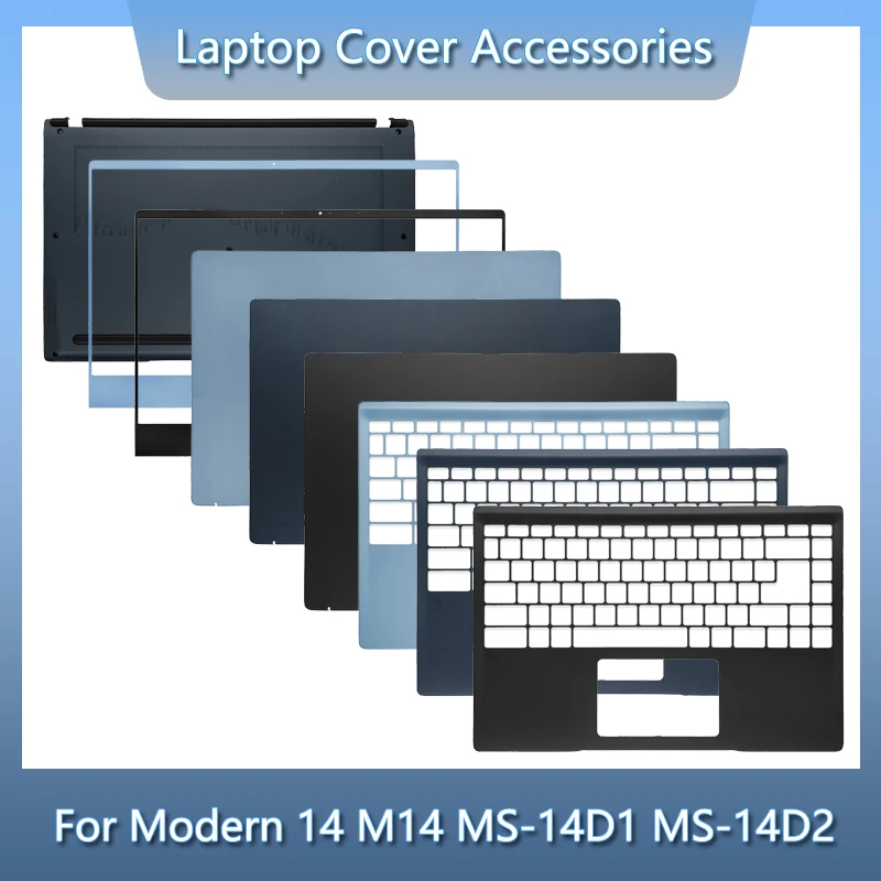 NEW For Modern 14 M14 MS-14D1 MS-14D2 Laptop LCD Back Cover Front Frame Bezel Hinges Palmrest Bottom Case