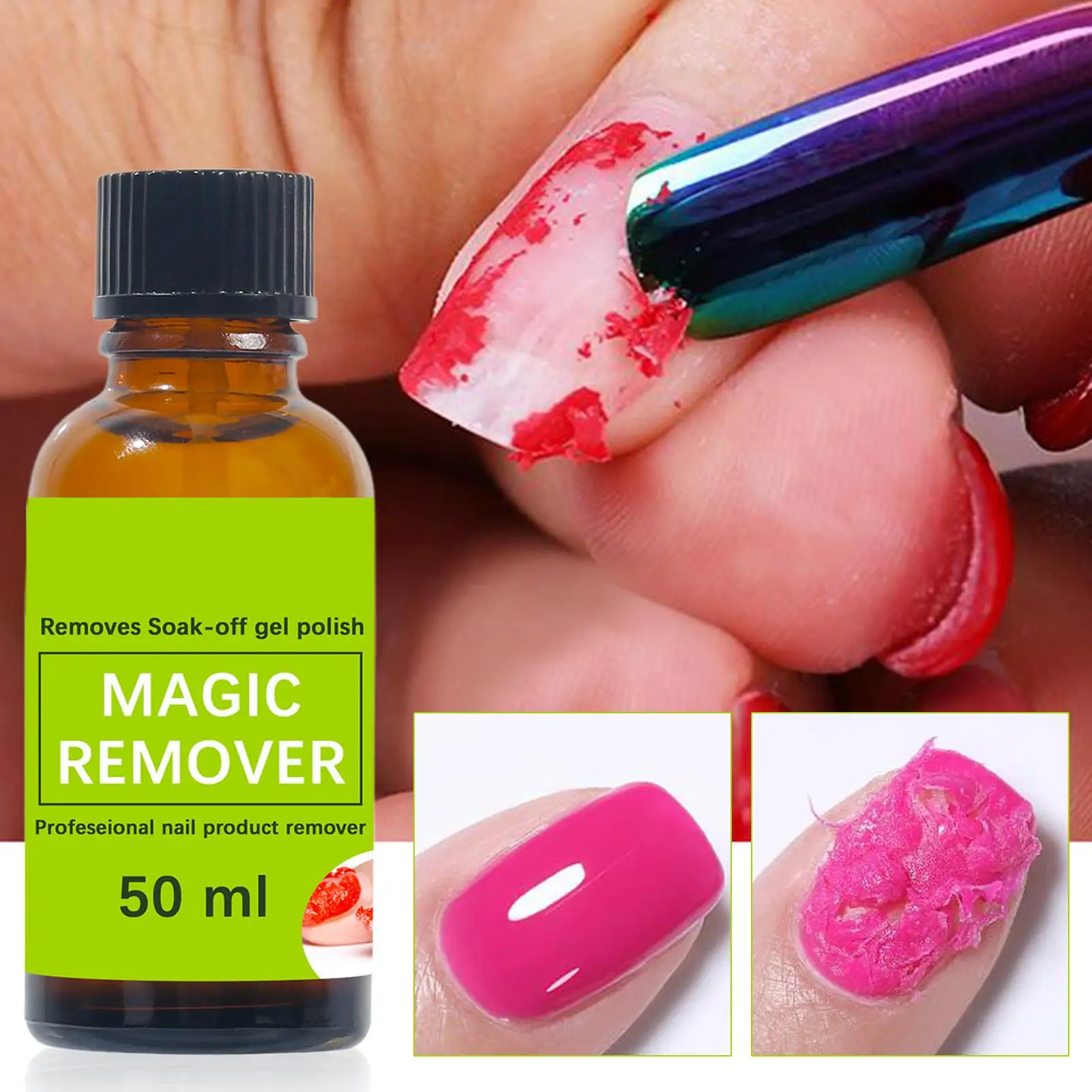 Acrylic Remover for Nails Professional Natural Removal Supplies 50ml Soak Off Acrylic Nail Remover Salon Home Women Beginners