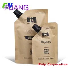 Custom  custom refillable plastic packaging 35ml shampoo pouch Eco friendly spout bag Kraft paper