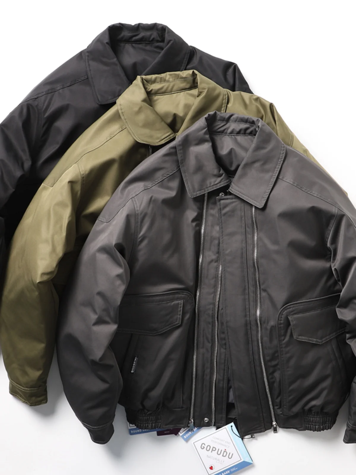 

Sli ort Du down Jaet Men's Loose Casual Retro Collar Warm Cotton Coat Trendy Waterproof Youth ular Outerwear