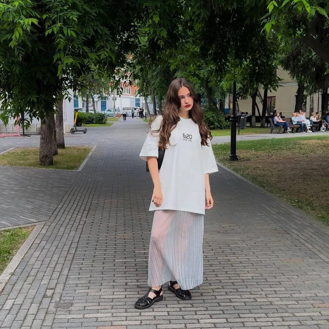 Sexy See Through Pleated Skirt Women High Waist Solid Casual Midi Skirt Female Autumn New Loose y2k Outside Beachwear Clothing