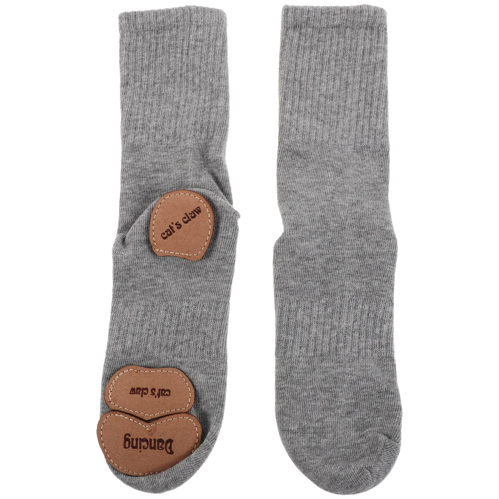 

1 Pair Grippy Socks for Pilates Non Slip Ankle Socks Women Girls Grey Size 34-40 Ballet Yoga Dance Anti Skid Crew Stockings