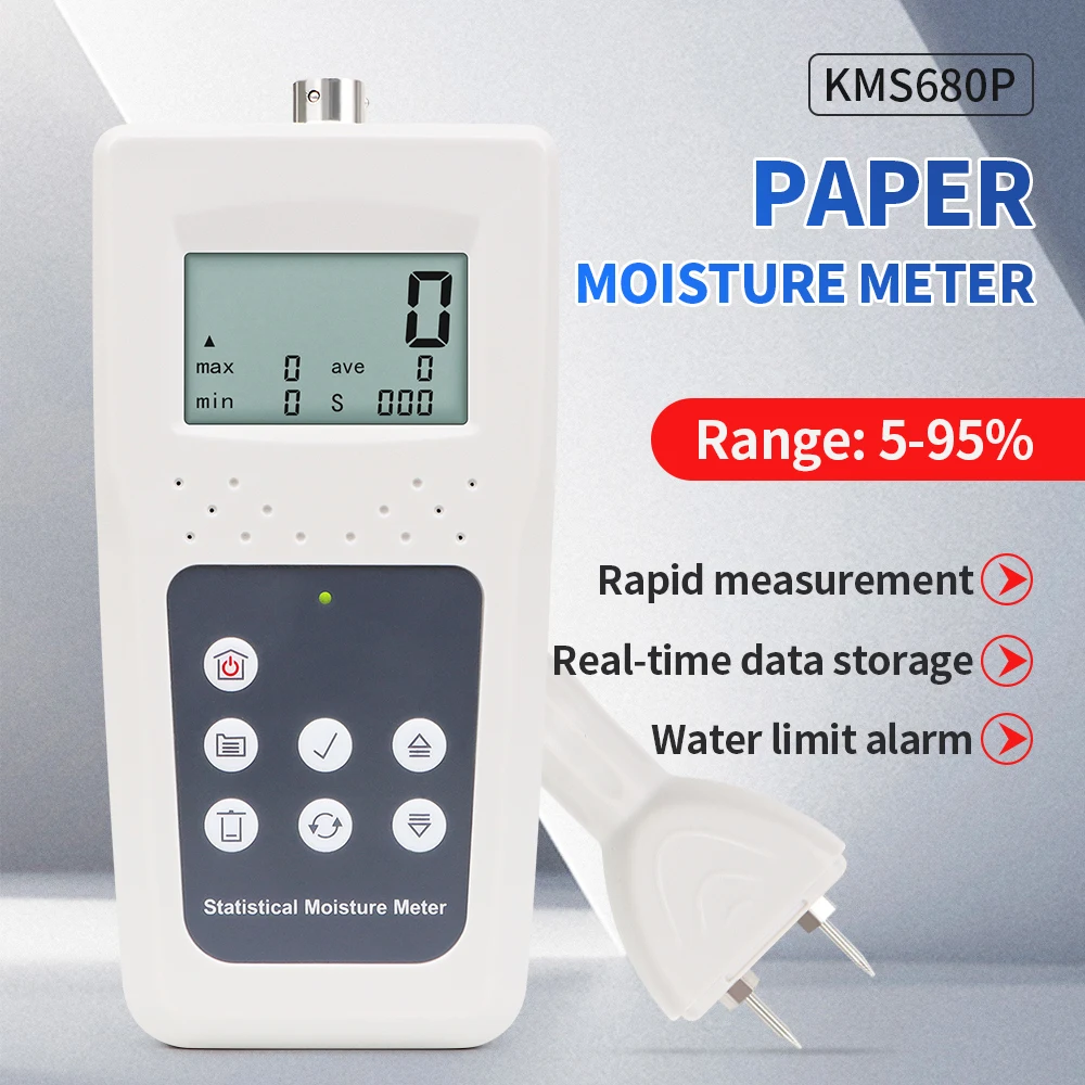 

Digital Moisture Meter Dew Point Meter Wood Moisture Tester with Backlight Paper and Textile hHumidity Detector Accuracy 0.1