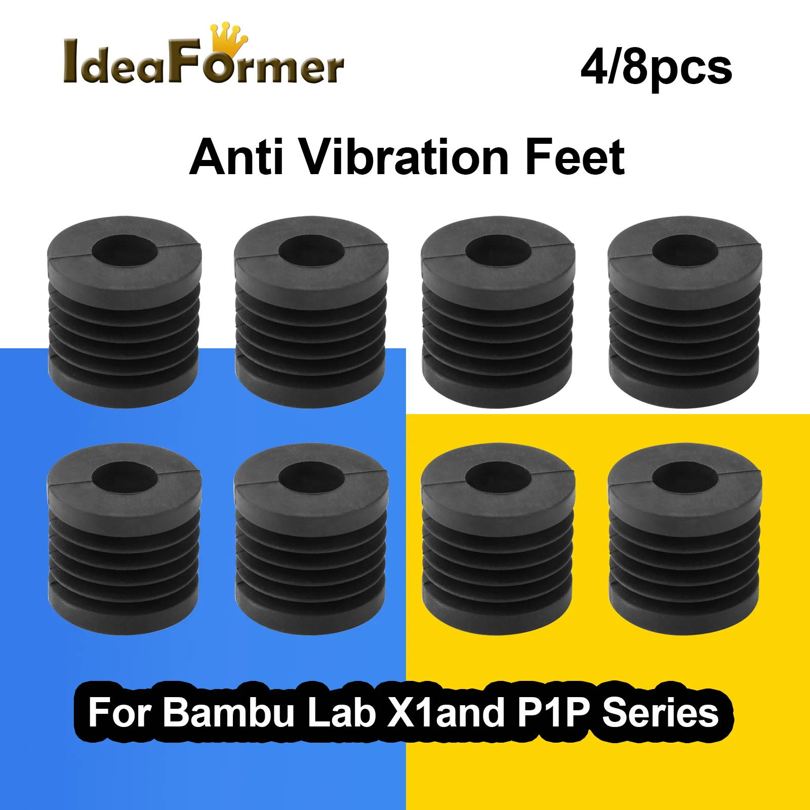 3D Printer Parts For Bambu Lab Anti Vibration Feet For Bambulabs X1 Series P1P Universal Rubber Foot Anti-slip Rubber Shock Pad