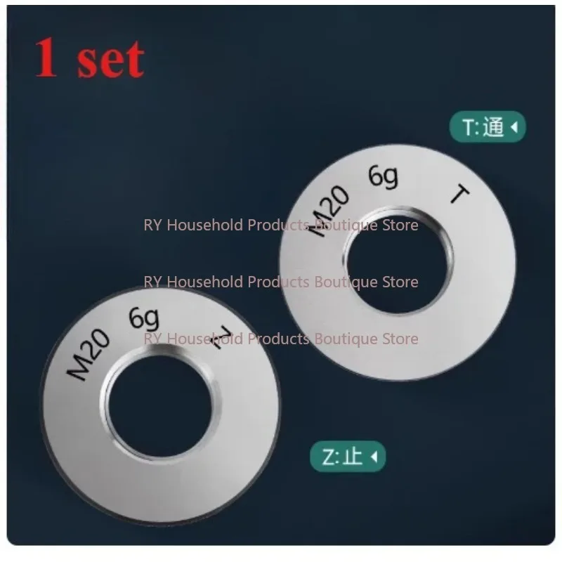 2pcs 6g Metric External Thread Ring Gauge Go No Go Thread Gauge Precision Screw Thread Measuring Tool