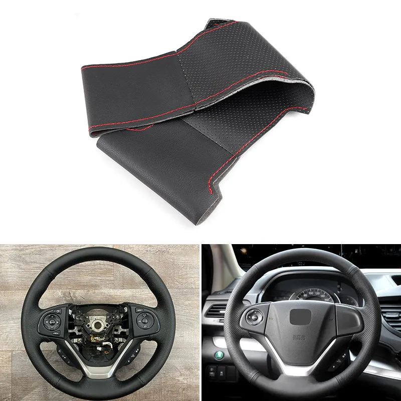Für Honda CR-V CRV 2012 2013 2014 2015 2016 Handgenähter perforierter Leder-Lenkradbezug zum Schutz des Fahrzeuginnenraums