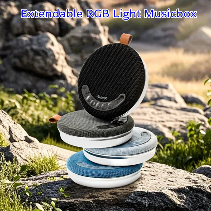 

HIFI Stereo Magnetic Wireless Bluetooth5.3 Speaker With Lanyard Ultra-long Battery Life Subwoofer Extendable RGB Light Musicboxs