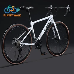 FJ Bend Handle High Carbon Steel Road Bike Outdoor Cycling Variable Speed Mountain Bikes Adult Off-road Bike 700C Outdoor Bikes