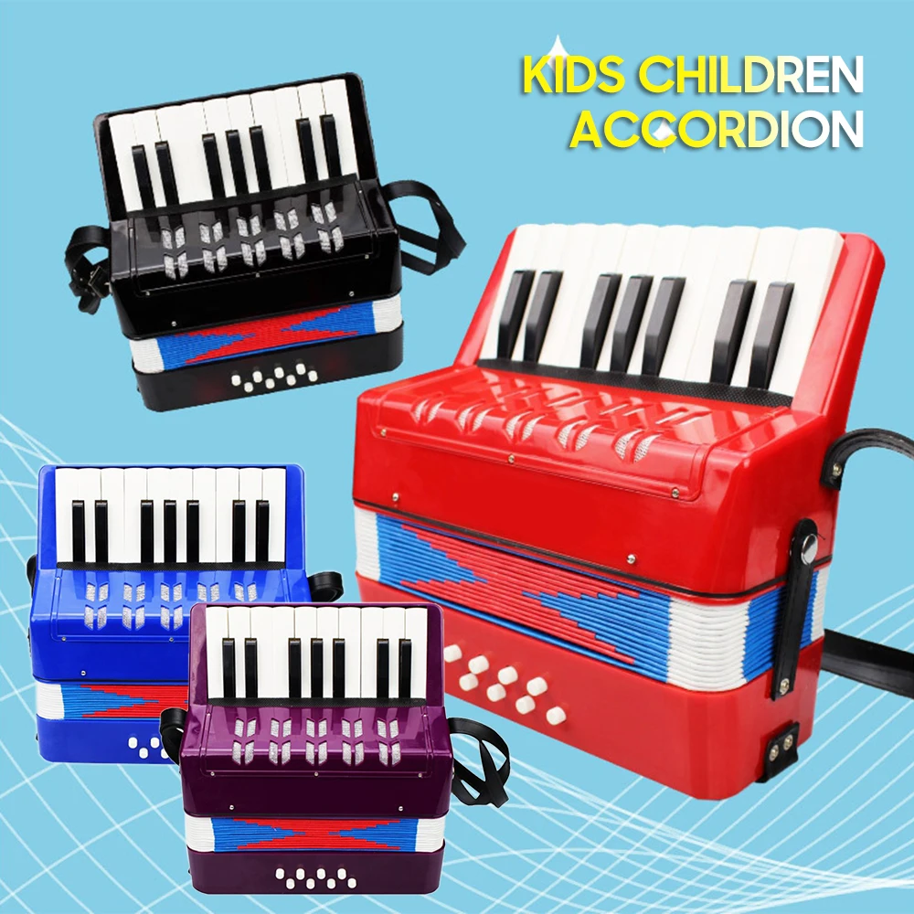 

17-Key 8 Bass Mini Accordion Kids Children Handheld Accordion Educational Musical Instrument for Beginner