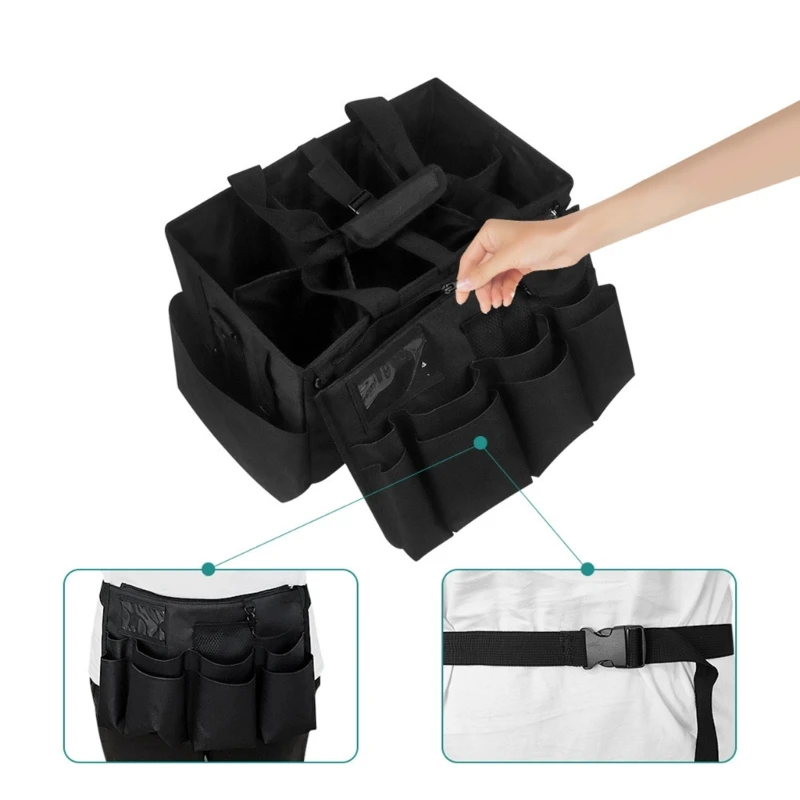 Cleaning Supply Storage Utility Organizers With Compartments, Detailing Bag Adjustable Shoulder Strap For Home Auto Care