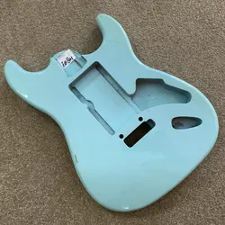 EB841 Blue Color 2 Pivots Bridges ST Guitar Unfinished 6 String Electric Guitar Body in Solid Wood for Replace and DIY Damages