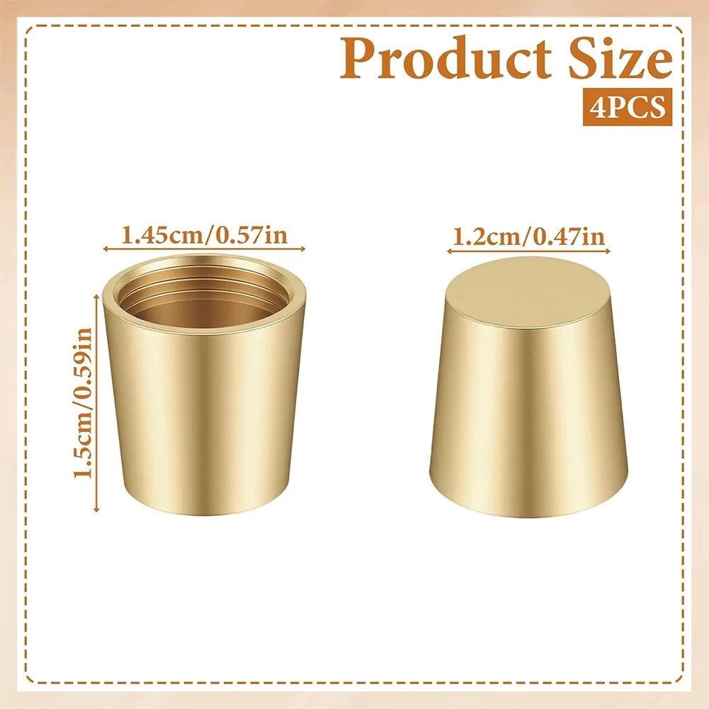 4PCS Brass Cutting Board Feet with Anti-Slip Pads for Jewelry Box Display Tray Riser and Chopping Board Stabilisers