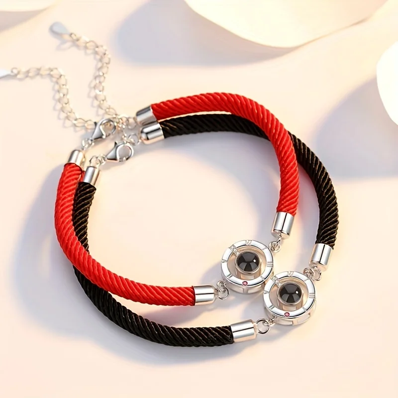 Projection Bracelet 100 Languages I Love You Jewelry For Women Lover Girlfriend Gift 2023 New Trendy Couple Romantic Accessories