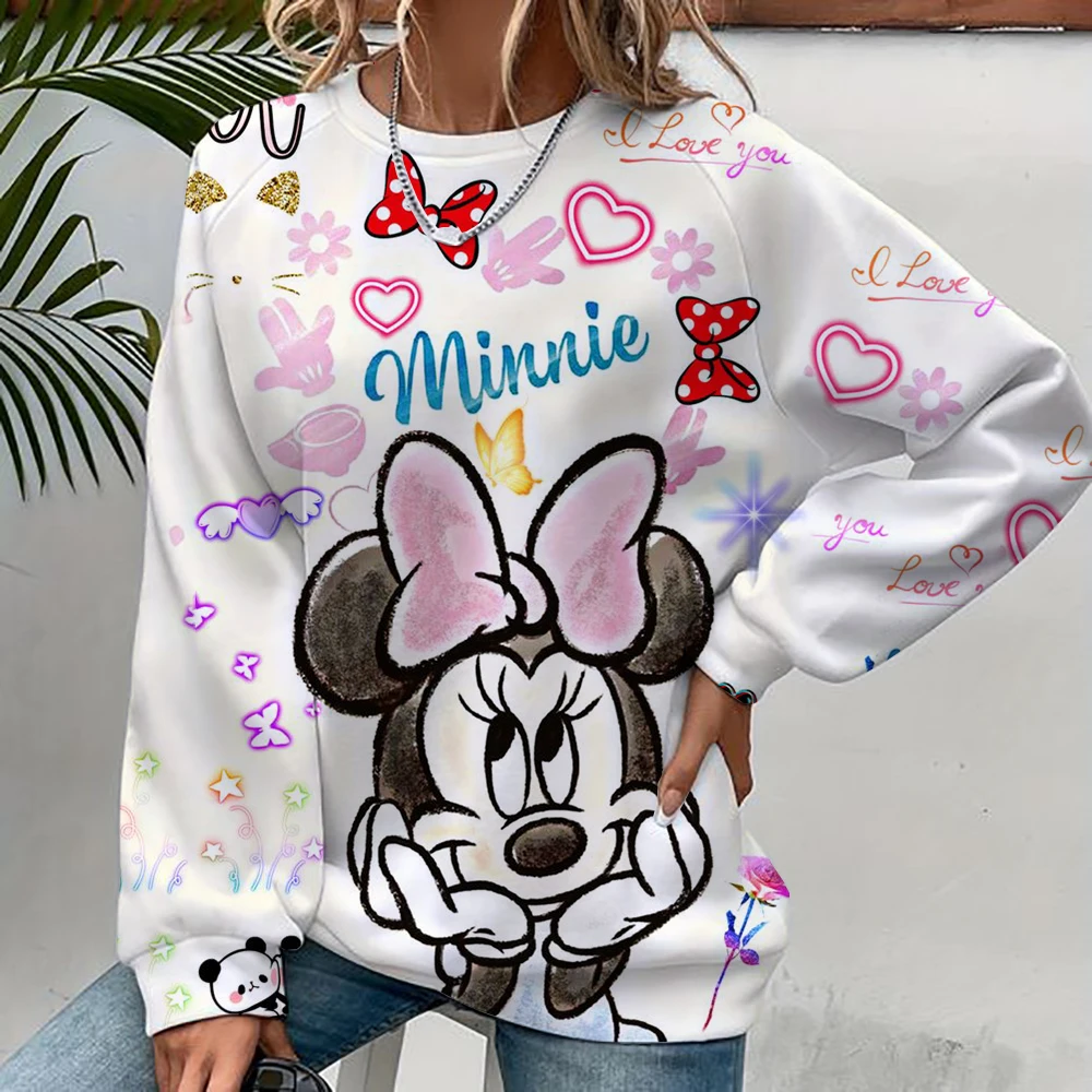 Disney Women Hoodies and Sweatshirts Mickey Mouse Fall Spring Sweatshirts Fall Spring Harajuku Long Sleeve Hoodie Clothes