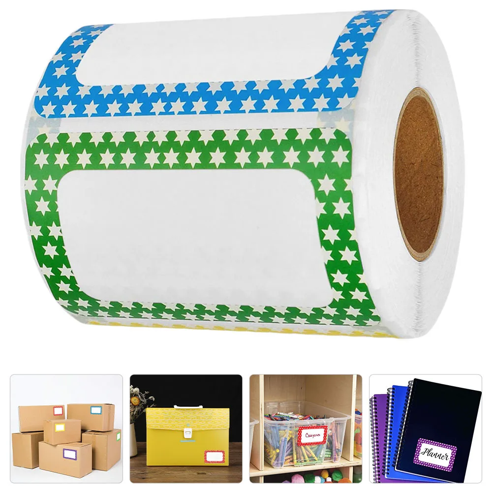 1 لفة ملونة فارغة فرز ملصقات للتسمية ذاتية اللصق اسم العلامة ملصق مائي للمنزل المطبخ مكتب المدرسة متعددة الأغراض للكتابة #5