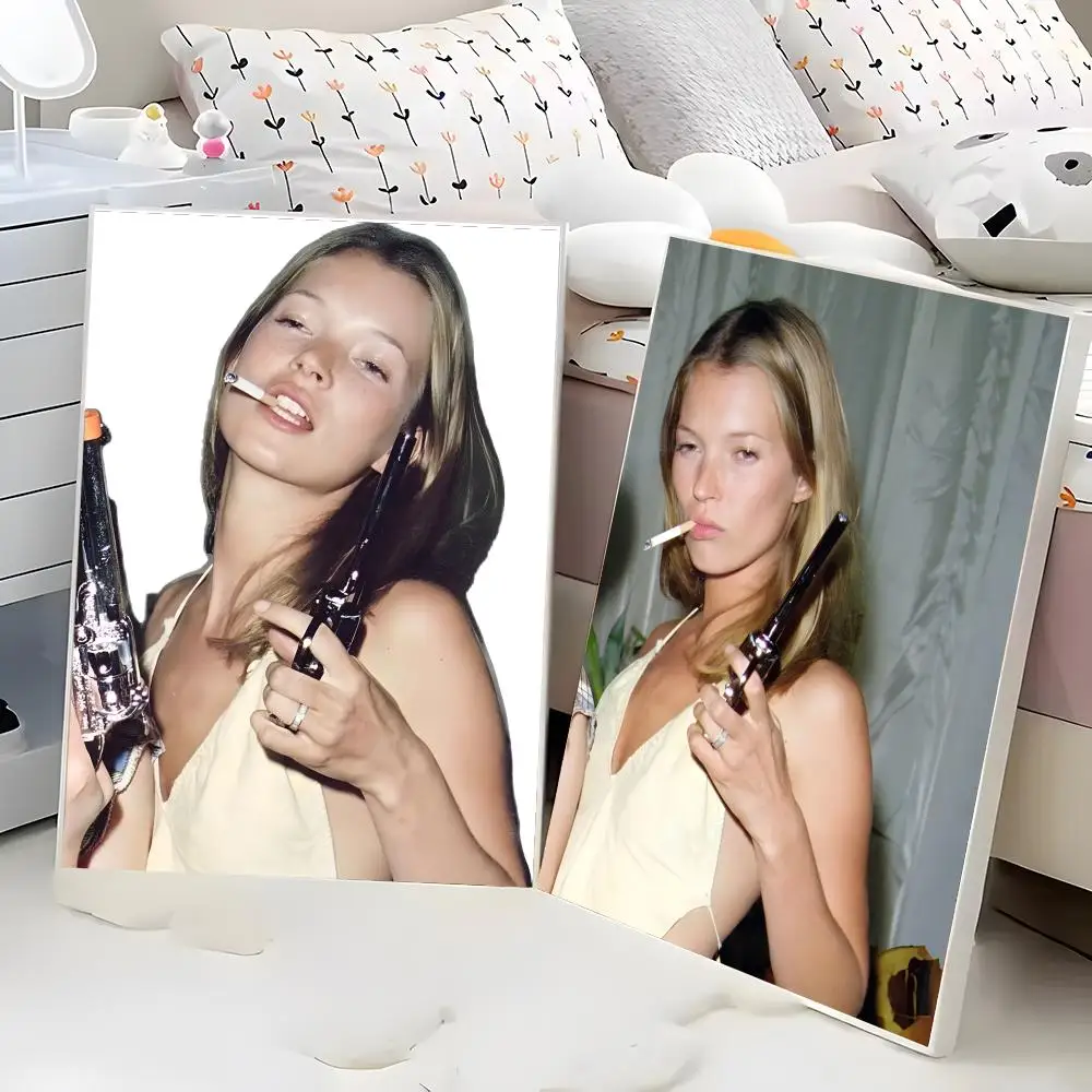 Kate Ann Moss Individual Model Painting Calligraphy Poster Eco-Friendly Decor Frameless Canvas