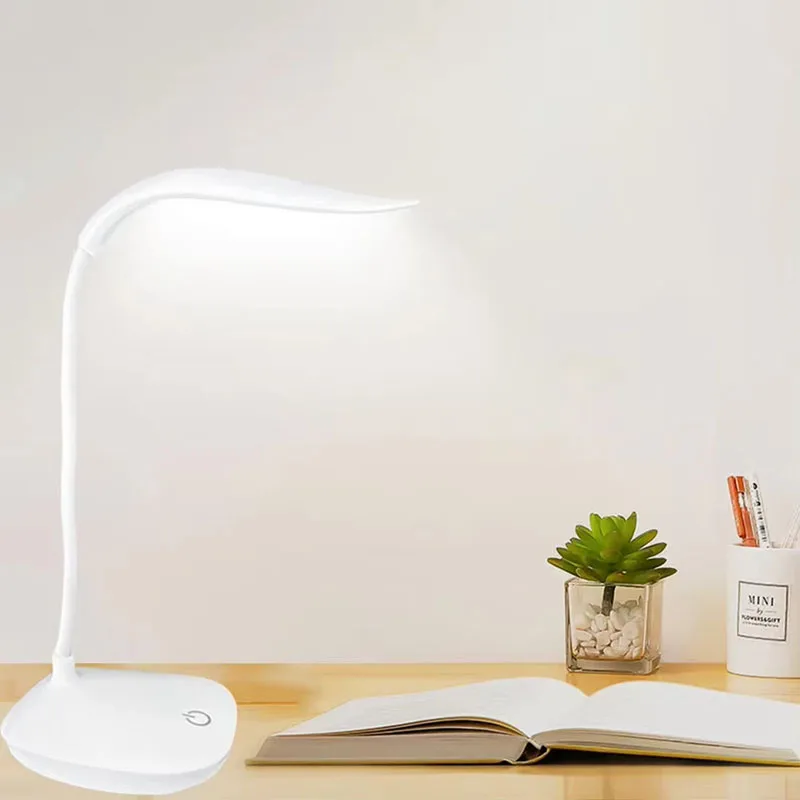 LED Desktop Lamp 3 Levels Dimmable Touch Night Light USB Rechargeable Eye Protection Table Lamp For Office Bedroom Bedside Desk