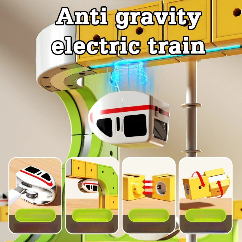 Electric Magnetic Levitation Train Track Cube 3D DIY Magnetic Assembly Train Children'S Educational Birthday Gifts