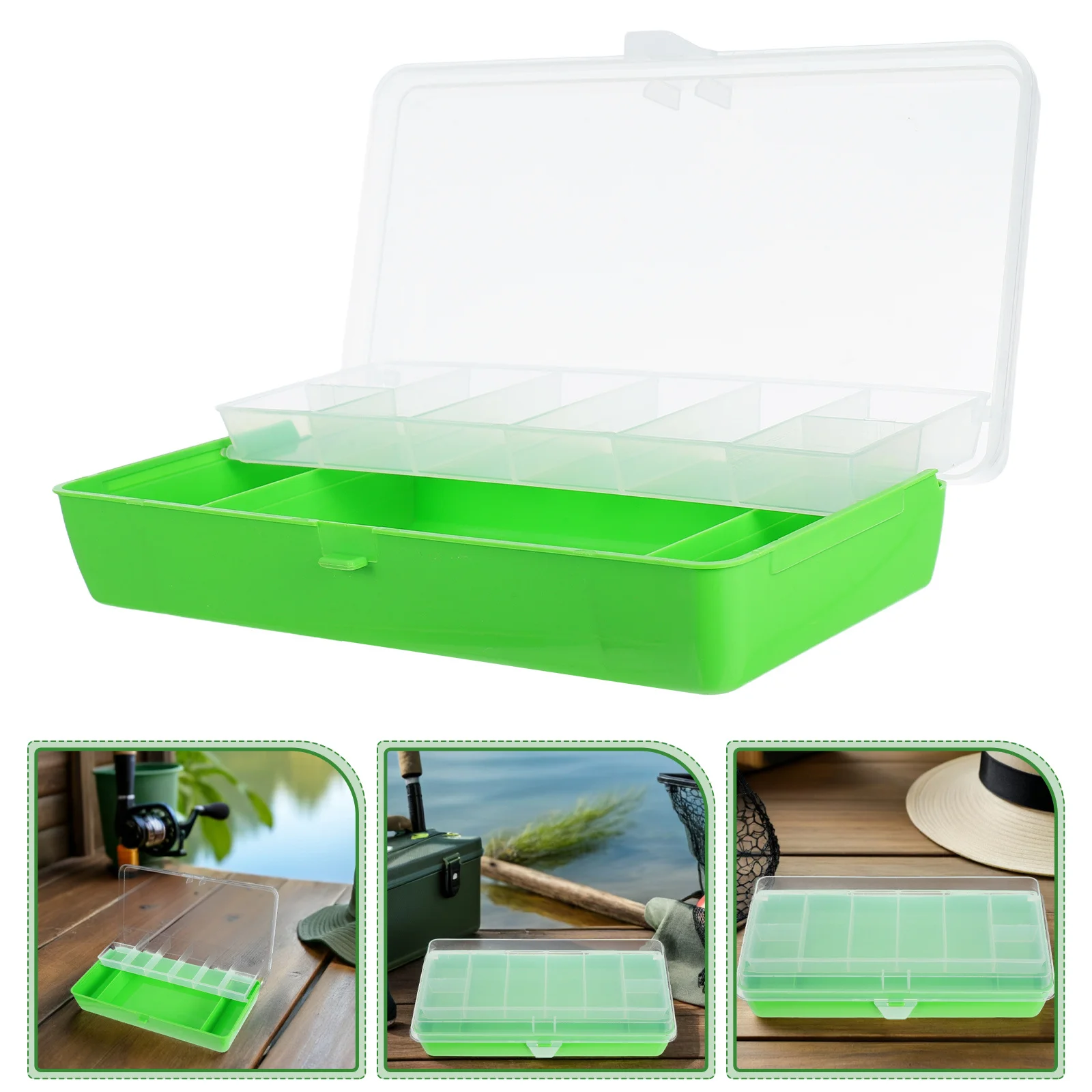 

Double-Layer Fishing Bait Storage Box Waterproof Plastic Lure Organizer Portable Marine Fishing Tackle Gear Container